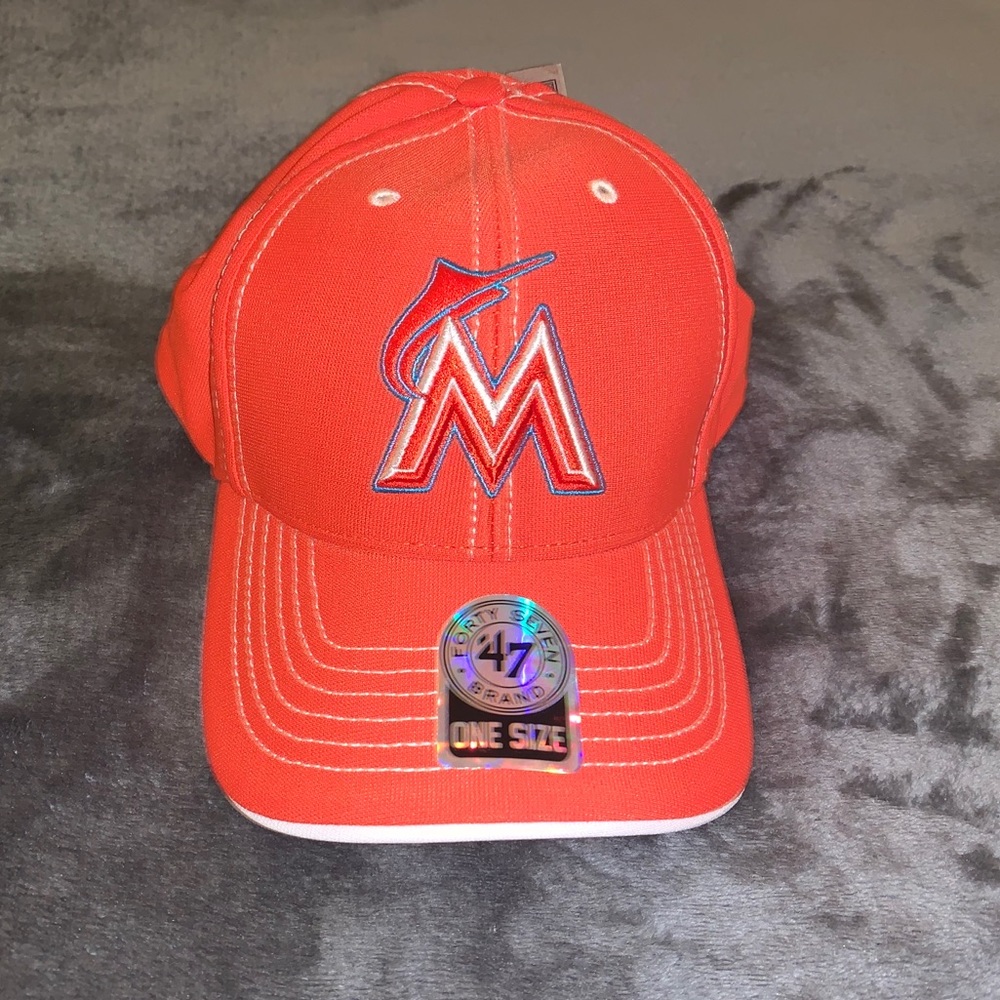NEW Miami Marlins “M” MLB Baseball Hat Orange